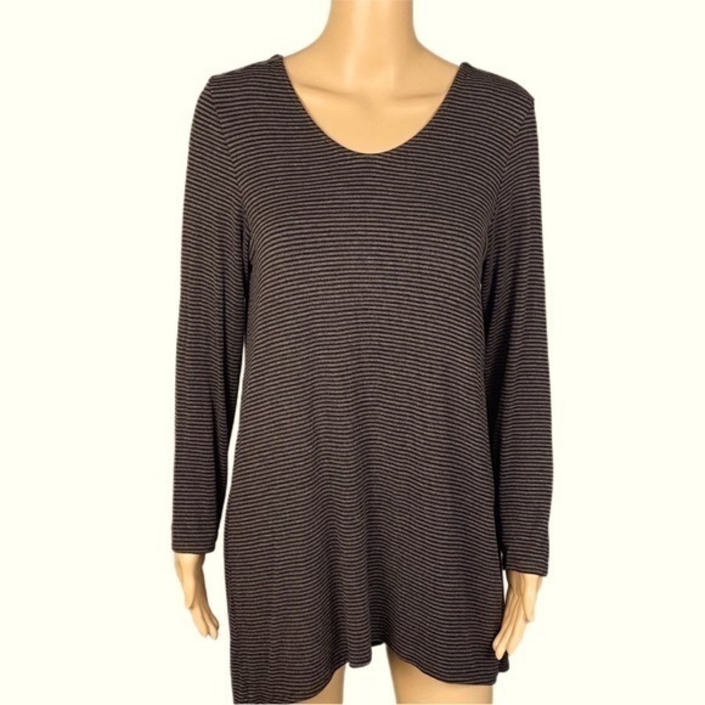 HABITAT brown and black striped oversized tunic with split-back. Size Small. EUC